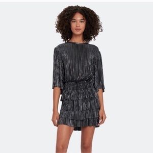 IRO Cuzco pleated metallic mini dress